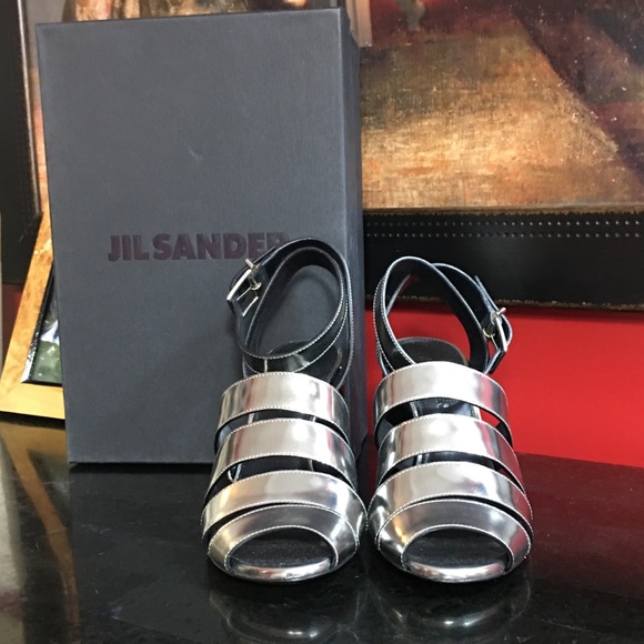 JIL SANDER Silver Strappy Heels 6.5 NIB and NWD! ➡️See description. - Picture 12 of 16
